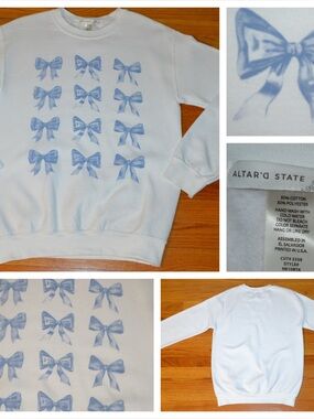 Women’s Altar’d State graphic bow sweatshirt, size XXS/XS